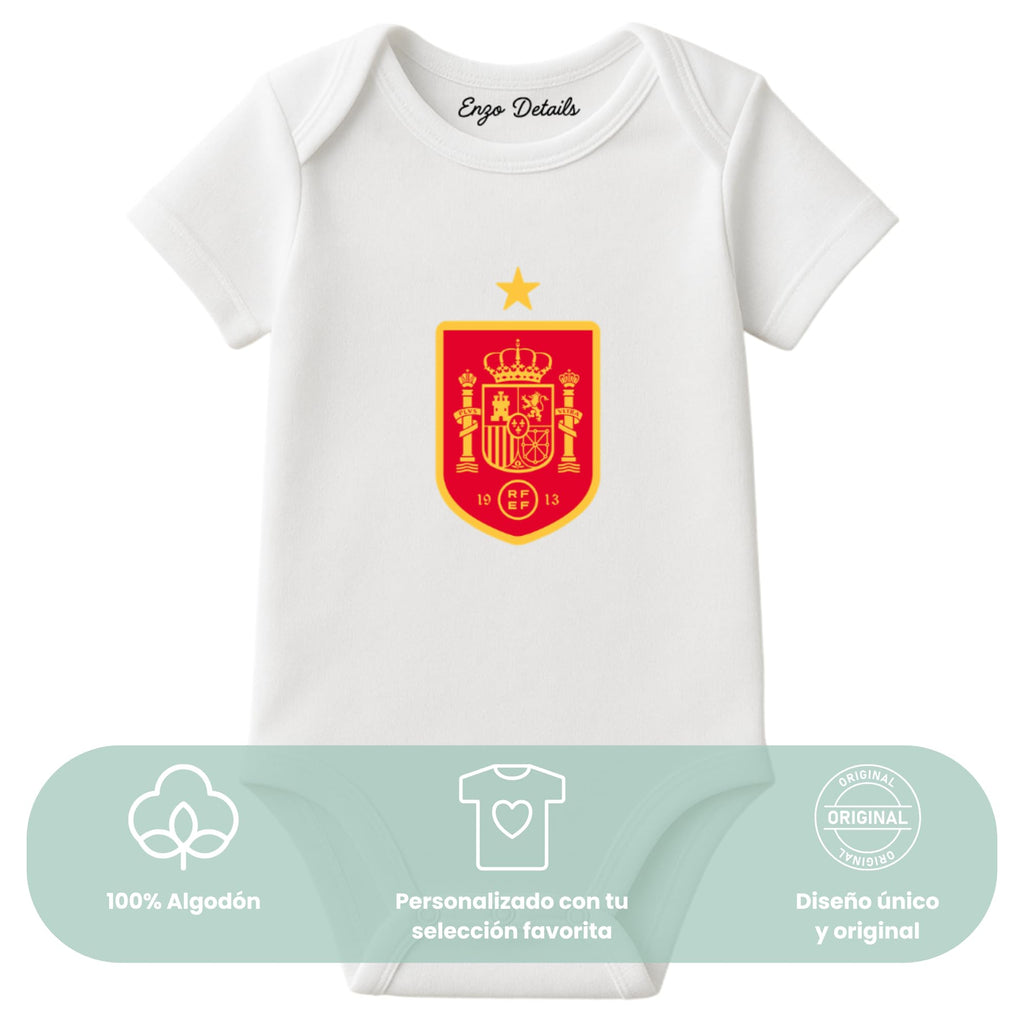 Body bebé fútbol selección nacional personalizado