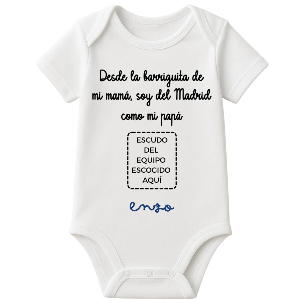 Body bebé personalizado barriguita fútbol