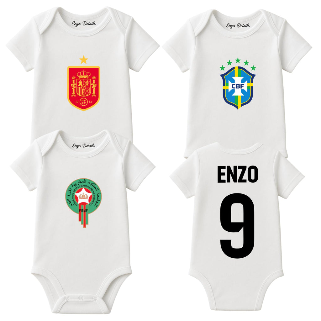 Body bebé fútbol selección nacional personalizado