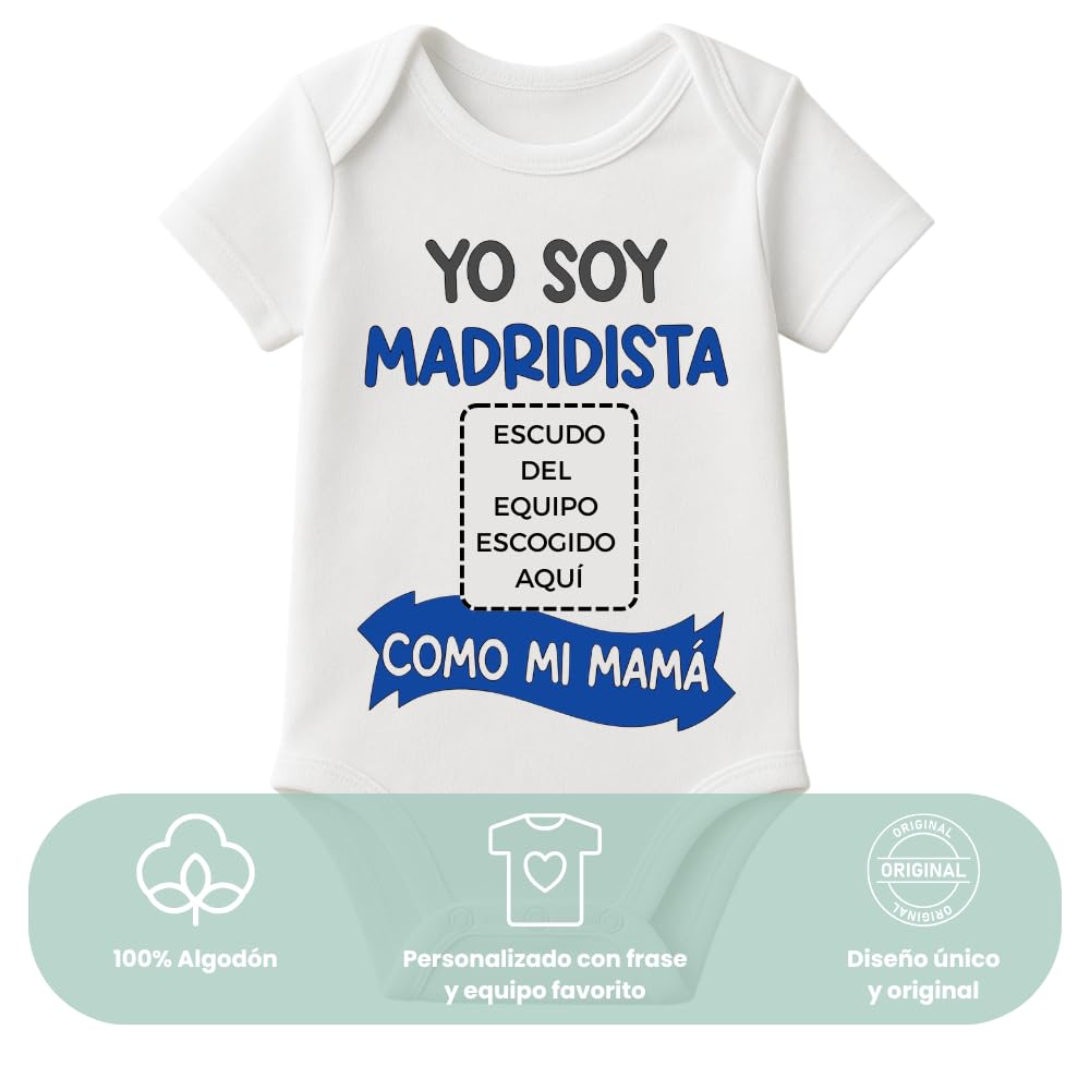 Body bebé personalizado equipo de fútbol